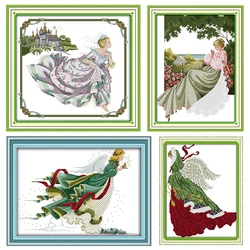 Angel&Cinderella Joy Sunday Cross Stitch Kits Patterns Stamped Printed 11CT 14CT Counted Print Crafts Embroidery Needlework Sets