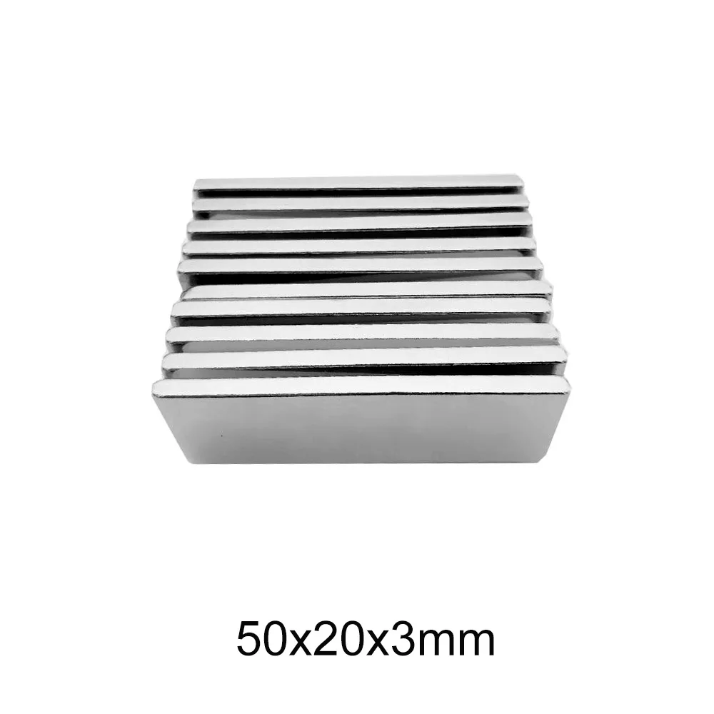 2~20PCS 50x20x3 Strong Neodymium Magnet sheet 50mm x 20mm Magnetizing Permanent Magnet 50x20x3mm strong powerful Magnet 50*20*3