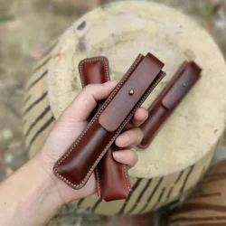 Primo strato di borsa per penna in pelle di mucca custodia per penna in vera pelle