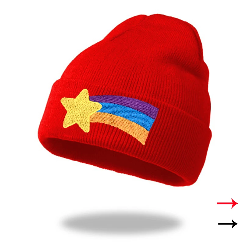 

Winter Gravity Falls Same Unisex Knitting Rainbow Beanies Men Women Keep Warm Windproof Ponytail Cold Hats Short Paragraph W80