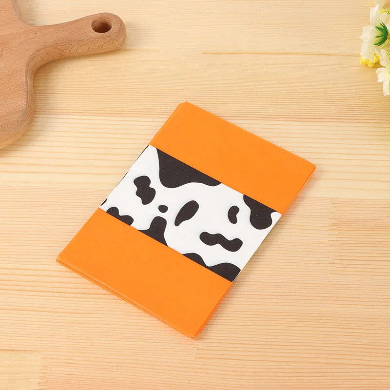 100pcs/lot Black White Lovely Milk Cow Fleck Candy Gift Wrapping Paper Orange Side Dairy Handmade Party Sugar Twisting Wax Paper