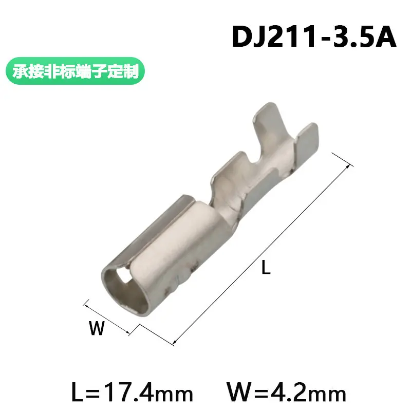 50PCS round head 3.5 series bullet head harness terminals, automobile battery car modified terminal dj221-3.5a