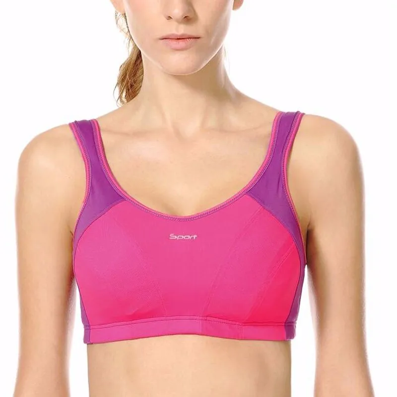 Womens High Impact Racer Back Active Sports Bra Maximum Control Wireless Bra Underwear Lingerie 32 34 36 38 40 42 B C D DD E F