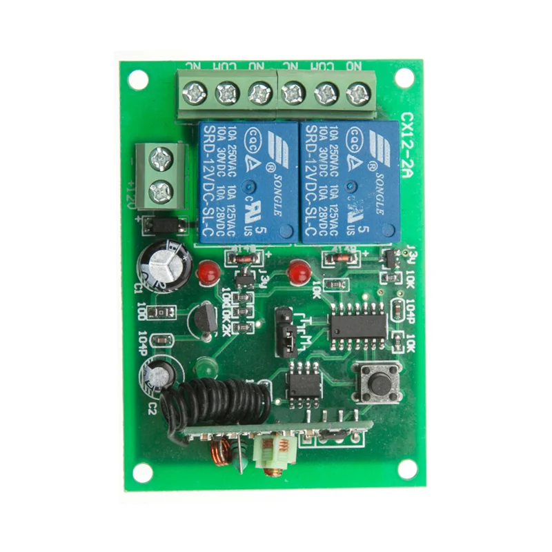 القطاع الصناعي تيار مستمر 12 فولت 24 فولت 2CH جهاز ريموت كنترول لا سلكي للترددات اللاسلكية التبديل راديو استقبال مع 20 متر-2000 متر لمسافات طويلة تحكم عن بعد #4