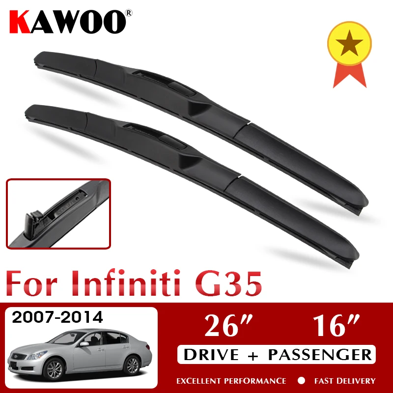 

KAWOO Wiper Front Car Wiper Blades For Infiniti G35 2007-2014 Windshield Windscreen Front Window Accessories 26"+16" LHD RHD