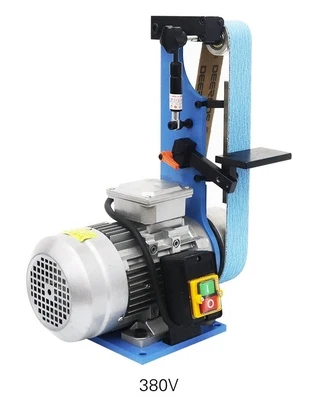 220V/380V Abrasive Belt Machine Vertical Sander Belt Grinder Polisher Woodworking Sanding Grinding Polishing Machine Sharpener