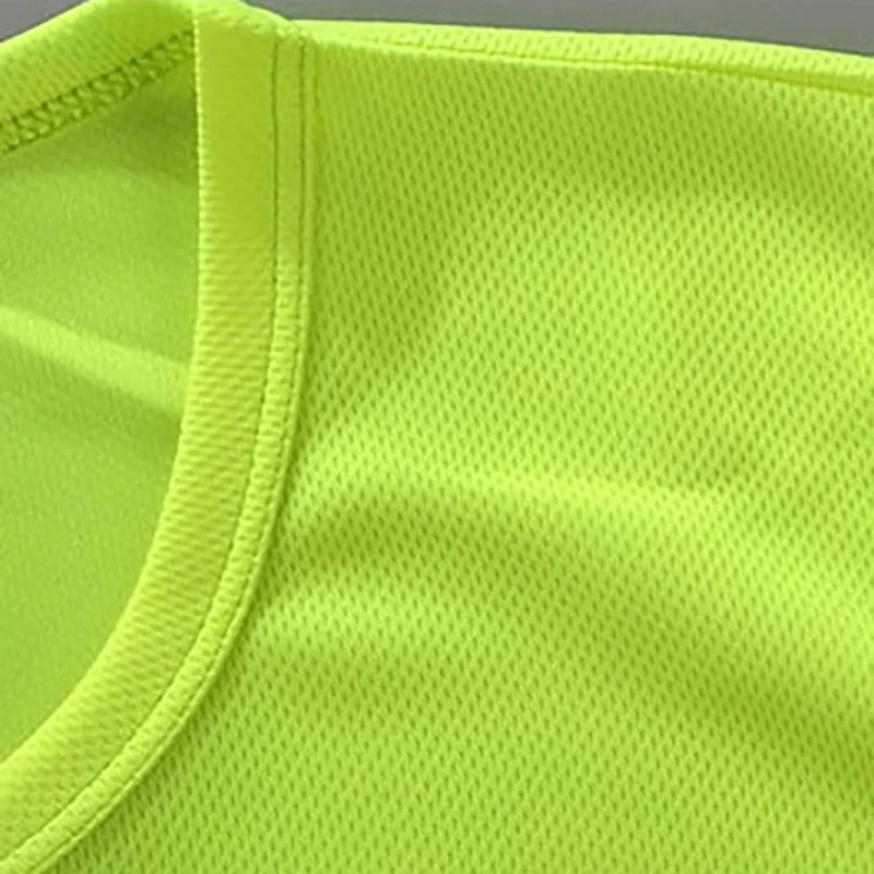 Fluorescent yellow orange high visibility safety work shirt running breathable work t-shirt reflective t-shirts Mens Women Cloth