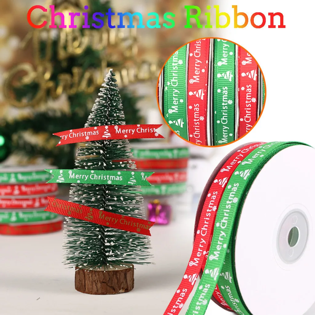 

25YD Christmas Ribbon 10mm Multi Craft Supplies Party Gift Ribbon Colorful decoracion navidad addobbi natalizi ornaments 2020