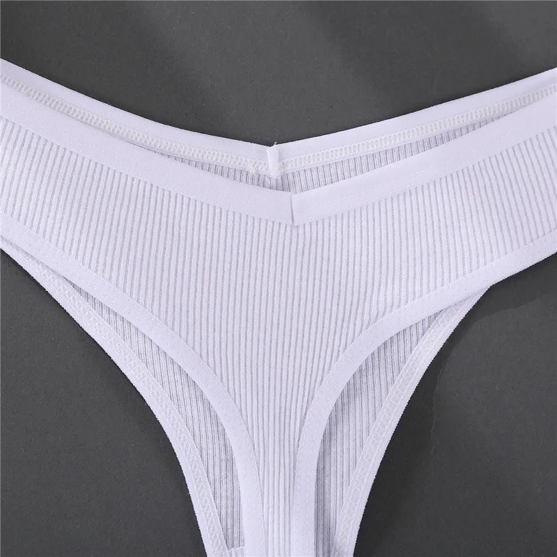 FINETOO 3Pcs/set Women Thongs Soft Cotton G-String Panties Sexy V Waist Underpants Female Underwear M-XL Girl Thong Bikini Panty