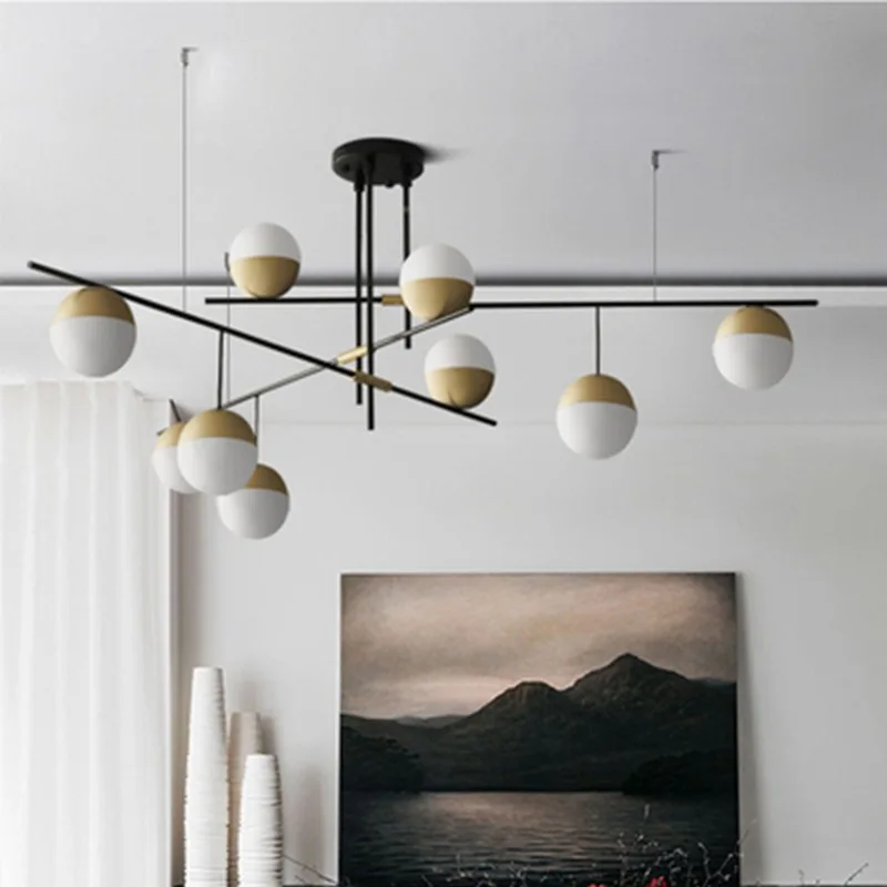 

Modern bean ball pendant light lamps iron minimalist Scandinavian loft glass pendant lamp Hanging Lamp E27 Indoor lighting