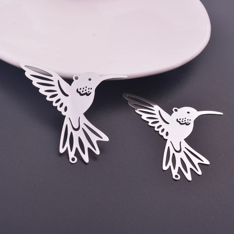 10 Stück 40*44mm rhodinierte Kolibri-Verbinder Tieranhänger Schmuckanhänger Hängedekoration Sonnenfänger-Zubehör – Detail 3