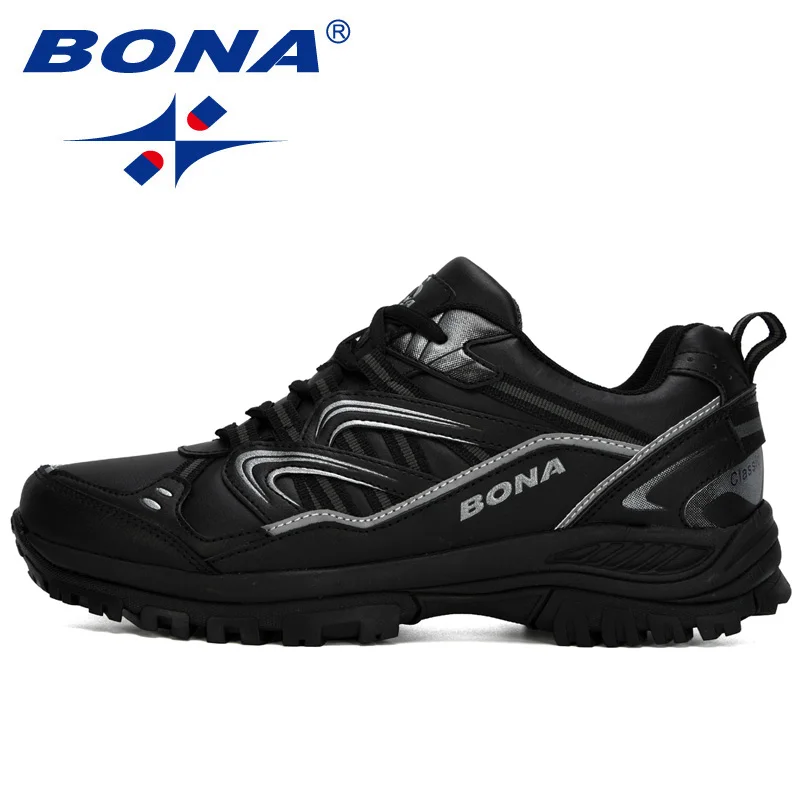 BONA New Designers Hiking Shoes Male Mountain Climbing Trekking Shoes Man Cow Split Sport Walking Shoes Men Trendy Sneakers