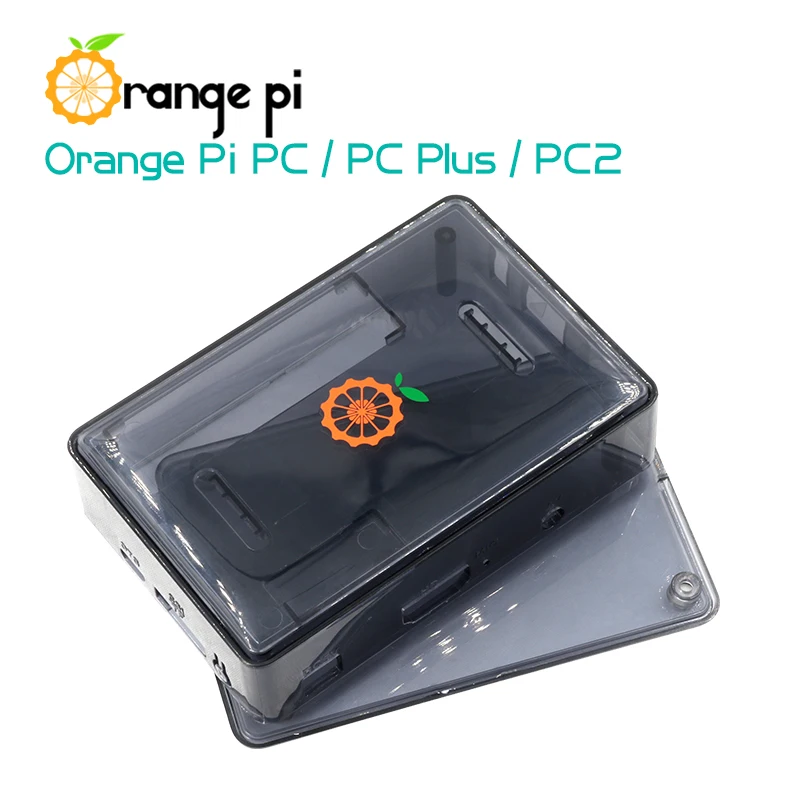 Funda transparente para PC/PC Plus, tablero naranja, ABS, color negro