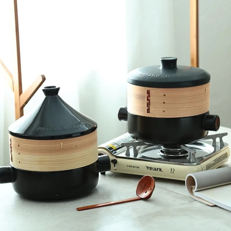 

TT High Temperature Resistant Stone Pot Tagine Steamer White Casserole Soup Stew Pot Soup Pot Ceramic Pot Kitchenware