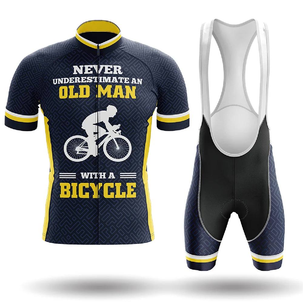 

2023 Summer Blue Fashion Print 100% Polyester Comfortable Mountain Road Cycling Jersey Bib Set