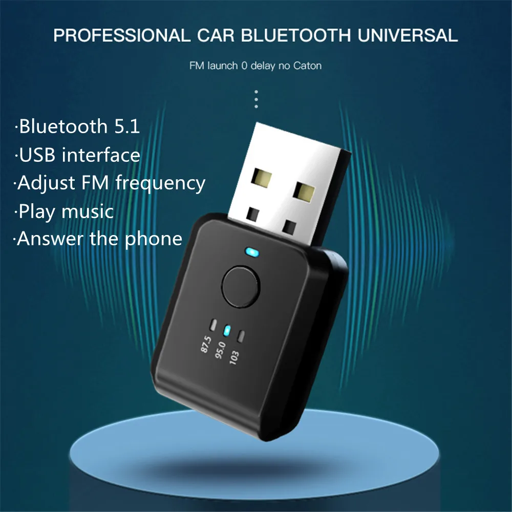 Car Bluetooth 5.1 FM01 Transmitter Receiver Handsfree Call Mini USB Power Car Kit Auto Wireless Audio For Car Fm Radio