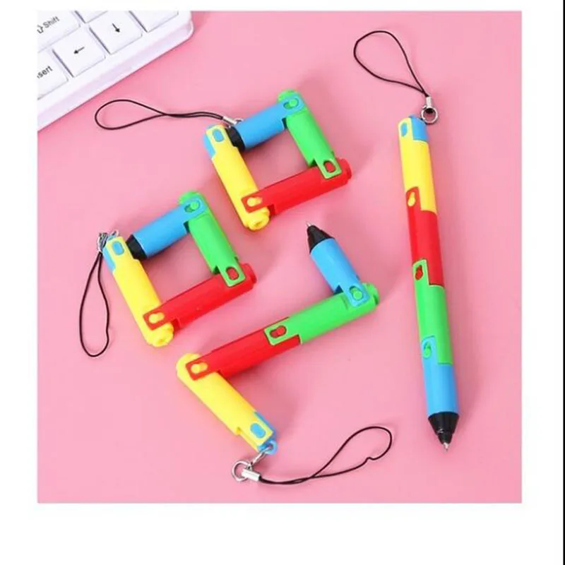 1pc Collapsible Ballpoint Pen Bending Deformation Pen Korean Creative Primary School Stationery Novelty Cute Children Gift