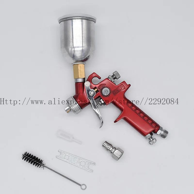 Pistola a spruzzo manuale per aerografo professionale Pistola a spruzzo ad aria Pistola a spruzzo a gravità con vaso in metallo da 0,8 mm 150CC con accessori