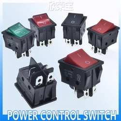 5pcs 30A 250V KCD2 KCD4 Rocker Switch DPST 4 Pin 6Pin Red Lighted 120V Rocker Toggle Switch ON Off Heavy Duty 22*29 High voltage