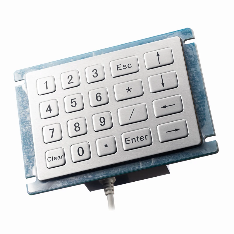 20 Key IP65 Waterproof Industrial Kiosk Rugged Stainless Steel USB Metal Numeric Keypad D-8210