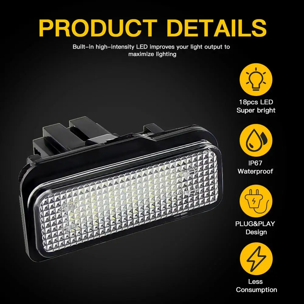 LED CANBUS No Error License Plate Light Base Bulb for Mercedes-Benz W203 5D W211 4D W219 R171 2D Car  Number Plate Lamp White