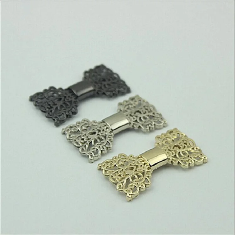 5piar/lot new metal hollow bow, shoe buckle, shoe flower, shoe material, clothing accessories, jewelry decoration