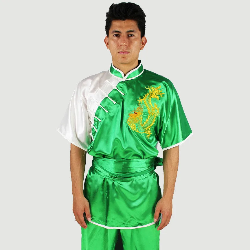 Tai Chi Martial Arts Clothing Suits Embroidered Dragon Chinese Clothes for Men Polyester Anti-Wrinkle Reflective Kung Fu Uniform