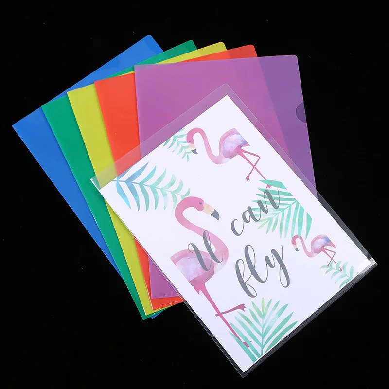 Carpeta en forma de L A4, carpeta de Clip de papel para estudiantes, carpeta de presentación de PP con logotipo personalizado, organizadores de
