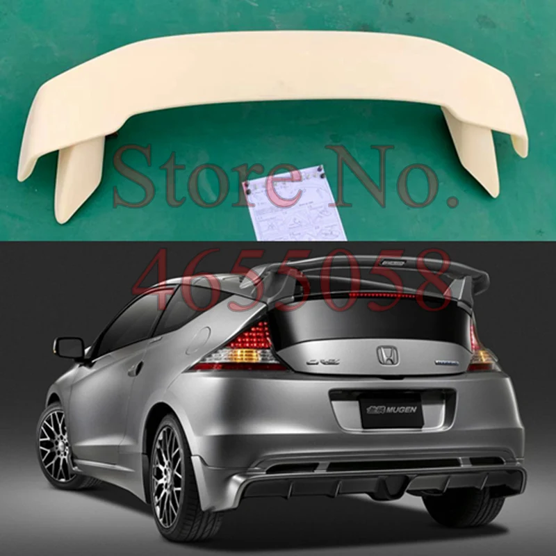 For Honda CRZ CR-Z ZF1 M U Style 2012-2015 UNPAINTED/ GLOSSY BLACK ASB Rear Trunk Spoiler Wing Lip Diffuers Trim Parts BodyKits