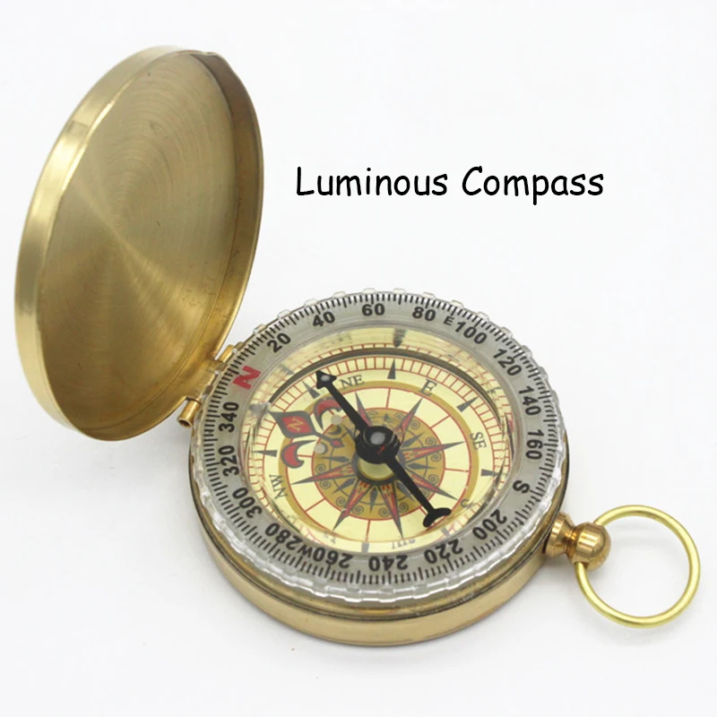 Multifunctional luminous metal compass teaching tool keychain