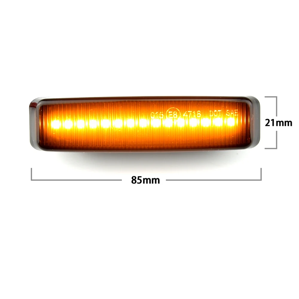 

2Pcs Dynamic Amber LED Side Marker Turn Signal Sequential Blinker Light For BMW 5 Series E39 1995-2003 M5