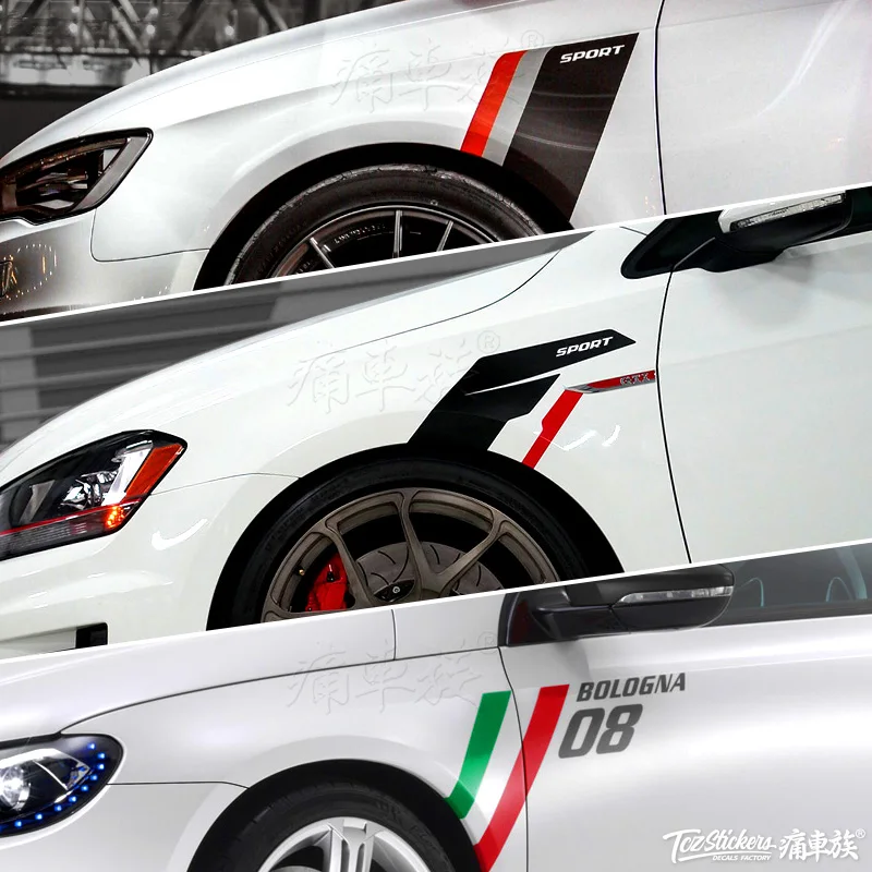 

Car stickers For Q3 A4 A3 TT A6 A7 Golf 6 7 Exterior decoration Sticker fenders modified scratches