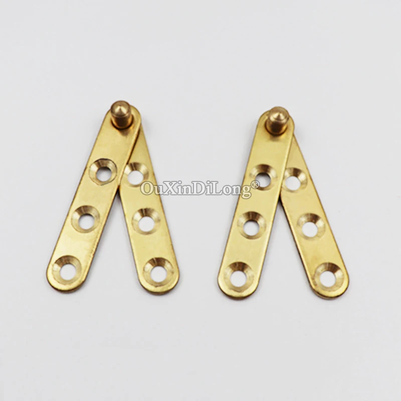 NEW 100PAIRS SOLID BRASS DOOR PIVOT HINGES INVISIBLE HIDDEN WOOD CASE GIFT BOX CABINET FURNITURE HINGES INSTALL UP AND DOWN