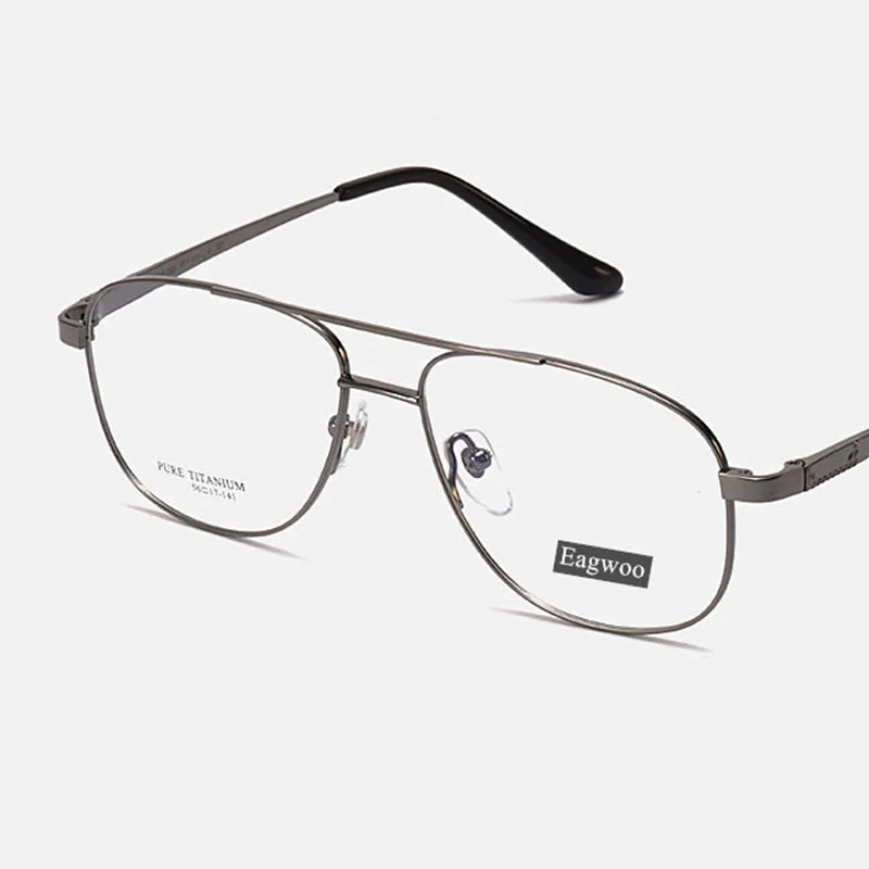 Titanium Eyeglasses Double Bridge Vintage Nerd Big Size Optical Frame Prescription Reading Spectacle For Wide Face Men Glasses