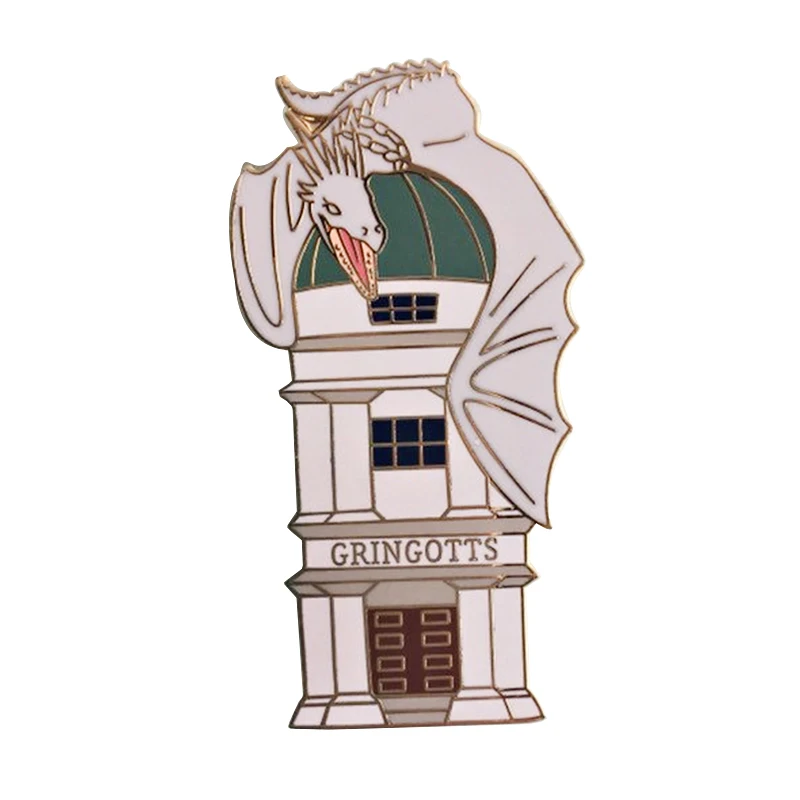 Wizarding World Diagon Alley Bank Brooch Pin Follow the ironbelly dragon and fly away from Gringotts!