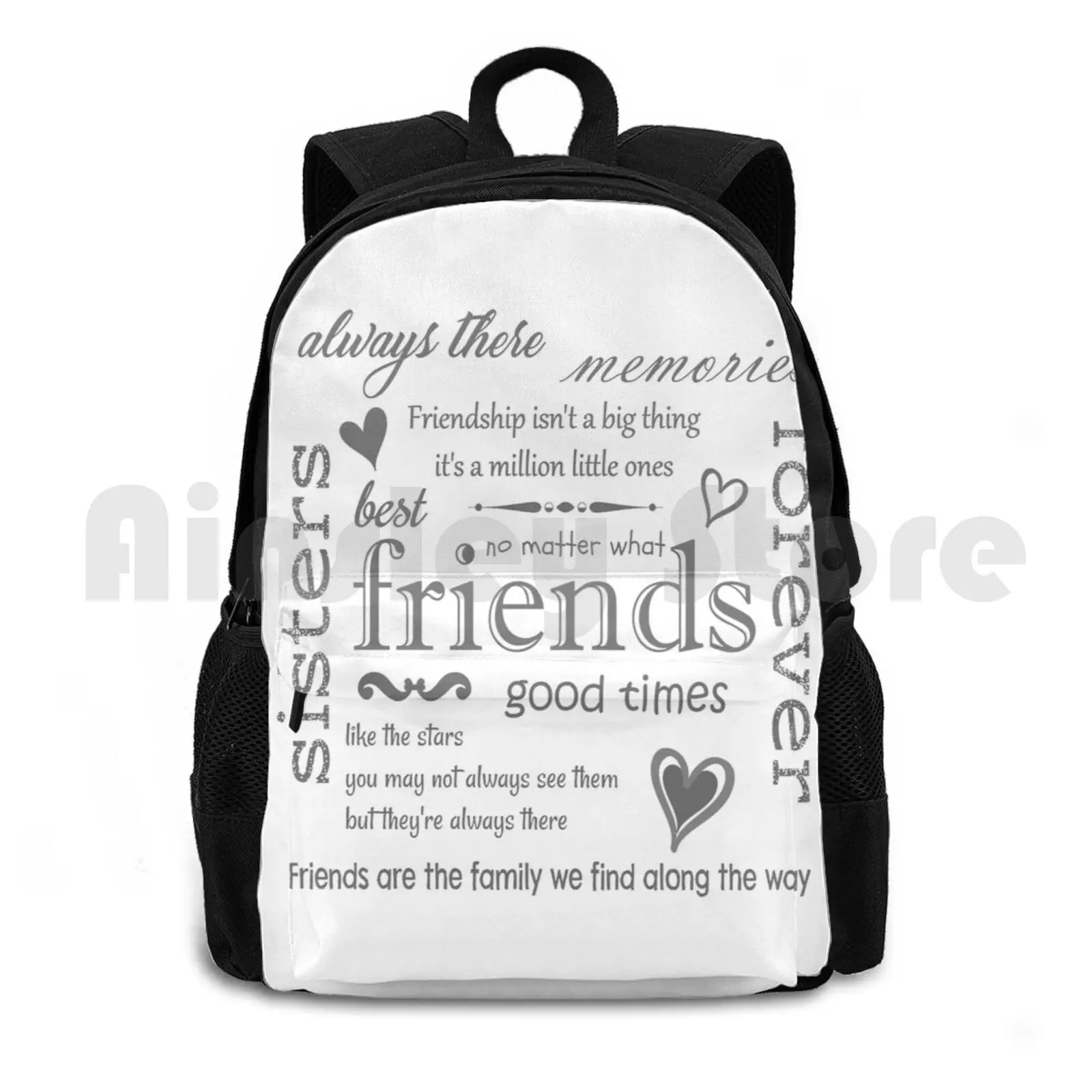 Best Friends / Sisters Outdoor Hiking Backpack Waterproof Camping Travel Best Friends Sisters Forever Memories Always There