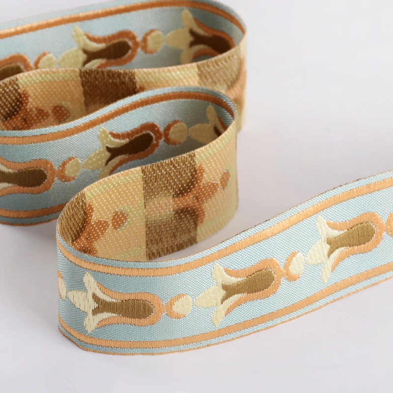 25 Yards/Lot New Jacquard Ribbon 9CM Width DIY Curtain Sofa Carpet Decoration Tapes Sewing Strap For Bags