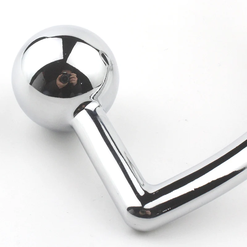 Gay Butt Plug Stainless Steel Metal Anal Hook With Ball Penis Ring For Male Anal Plug Dilator Penis Chastity Lock Cock Ring