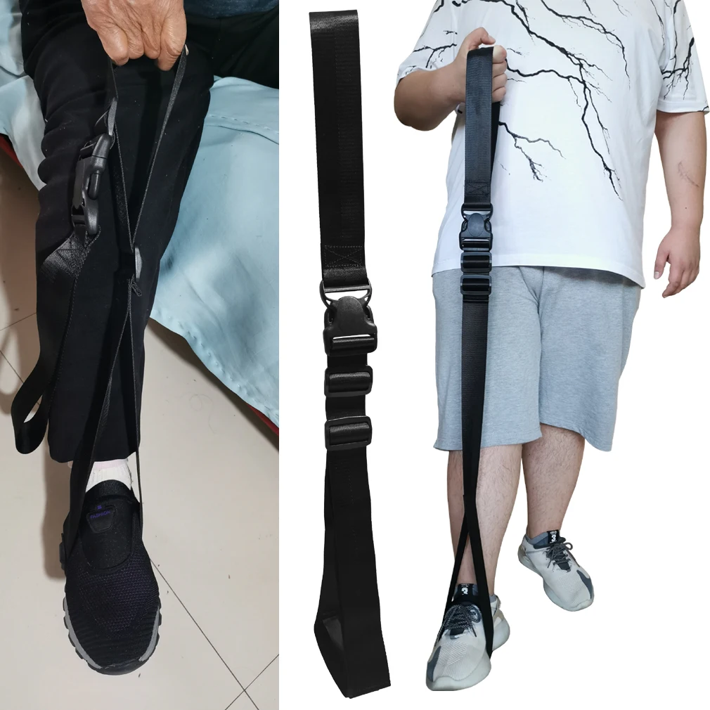 

Leg Lifter Strap Stand Aid Walk Support Pull Getting Up Foot Rigid Hand Grip Grab Foot Loop with Velcro Anti-slip Pad