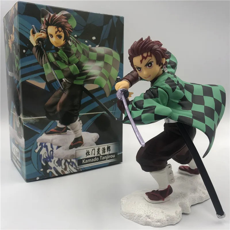 Demon Slayer: Kimetsu no Yaiba 15cm Kamado Tanjirou Hold Sword Fighting Ver. Figura de acción de PVC, Tanjirou, Nezuko, modelo coleccionable