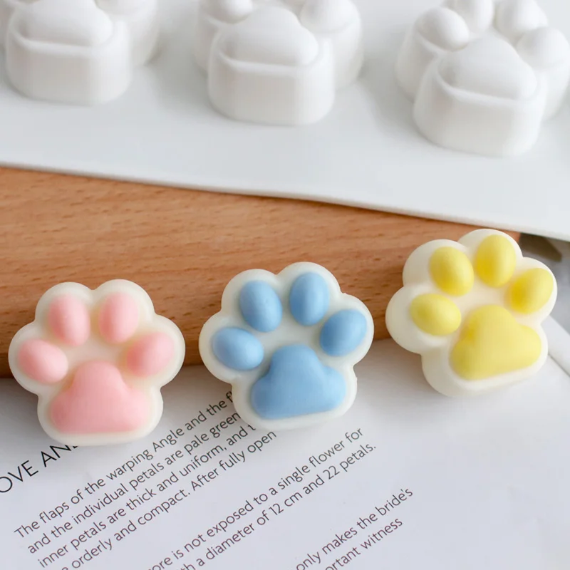 DIY cat dog paw shape Silicone Soap Mould Soap Molds for soap making supplies