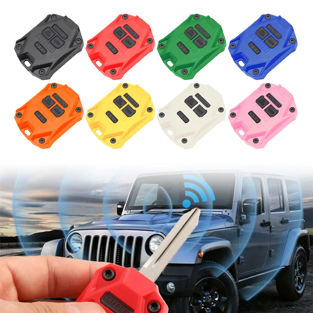 Car Key Fob Shell Case Cover  For Jeep Wrangler JK Sahara Rubicon 2007 2008 2009 2010 2011 2012 2013 2014 2015 2016 2017