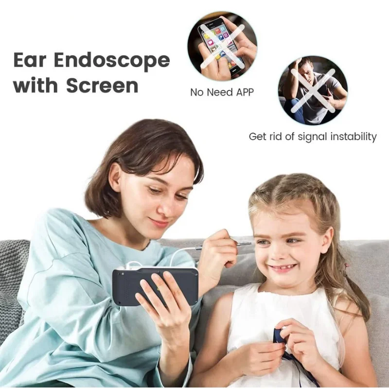 3.9mm 1080P 4.5 Inch HD Screen Ear Scope Endoscope  Ear Wax Camera with 2500mAh Rechargeable Battery and 32GB SD Card