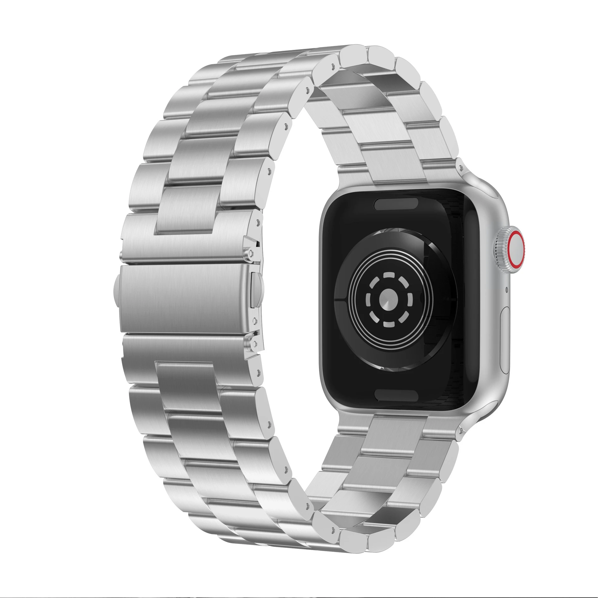 Pulseira de aço inoxidável, para apple watch band series 6 44mm 40mm, iwatch se 42mm 38mm, link preto, prata, azul, metal