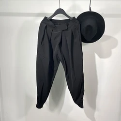 Owen Seak Men Casual Harem Pants High Street Wear Hip HOP Ankle Length Pants Men's Clothing Sweatpants Spring Black Pants