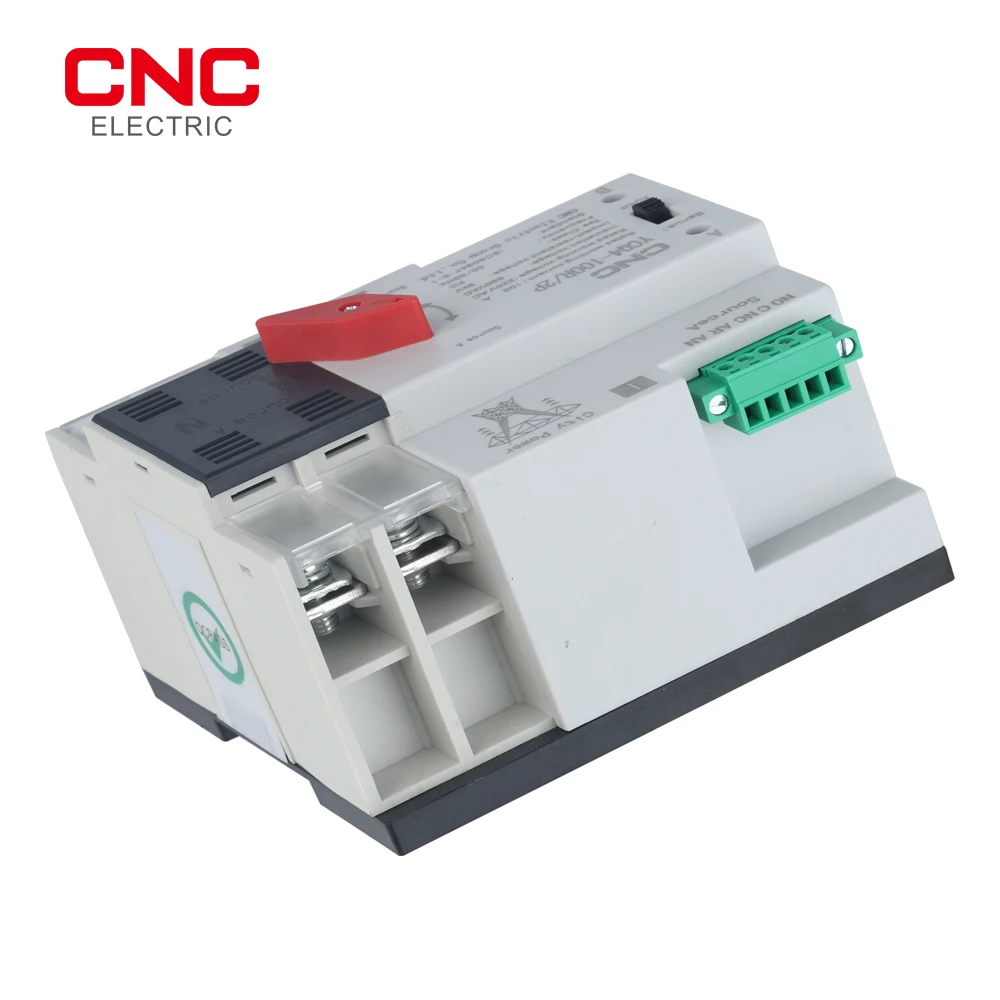 CNC YCQ4-100R 2P monofase su guida Din ATS 220V selettori elettrici a trasferimento automatico a doppia alimentazione ininterrotta