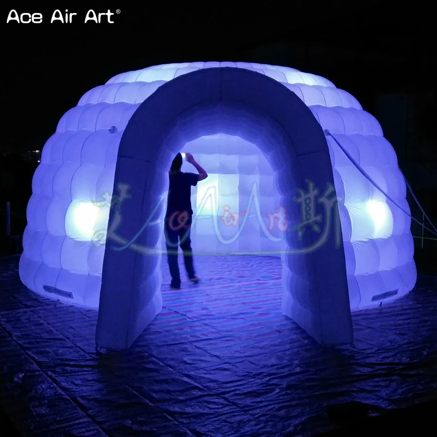 

Large Colorful led inflatable igloo tent brightness lighting dome marquee party station for trade shows In Span