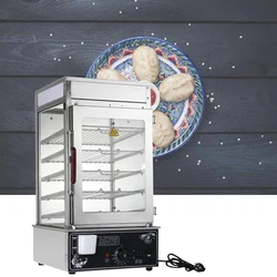 Food Display Warmers Cabinets 5 Layers Glass Display Case Bread Steamer Warming Showcase Machine