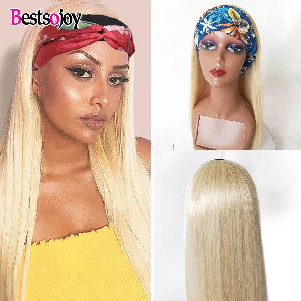 

613 Straight Wig Headband Human Hair Wigs Full Machine Made Wig For Women Cheap Brazilian Human Hair Wigs With Elastic Band Remy