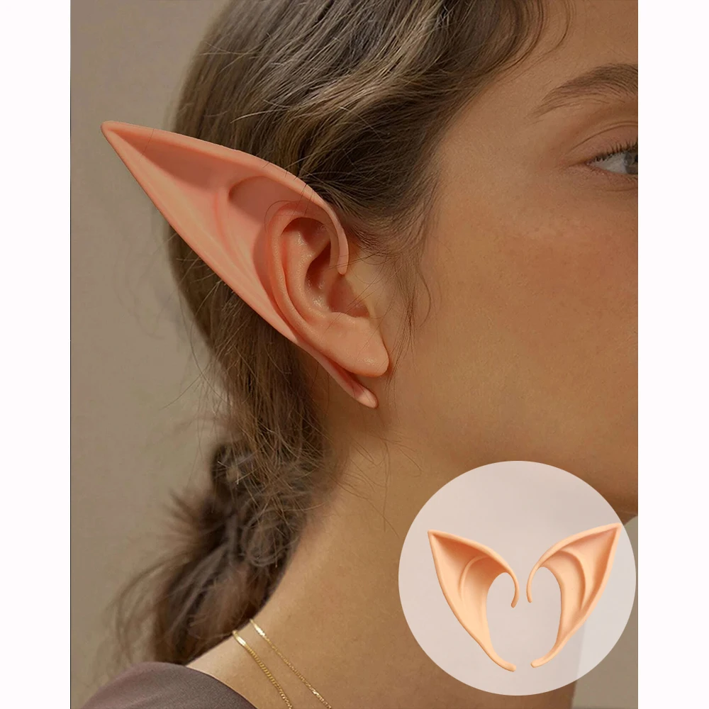 

1Pair Halloween Latex Elf Ears High Simulation Angel Elf Soft Harmless False Ears Props Fairy Cosplay Costume Party Decoration